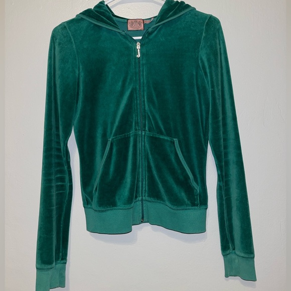 Juicy Couture Jackets & Blazers - Juicy Couture Velour Zip Up Green Track Jacket. Made in America.